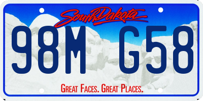 SD license plate 98MG58