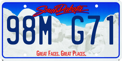 SD license plate 98MG71