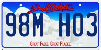 SD license plate 98MH03