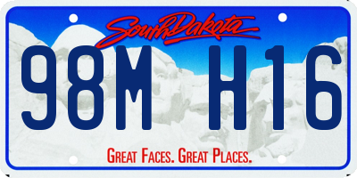 SD license plate 98MH16