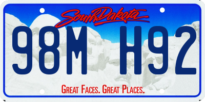 SD license plate 98MH92