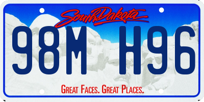 SD license plate 98MH96