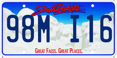 SD license plate 98MI16