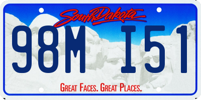 SD license plate 98MI51