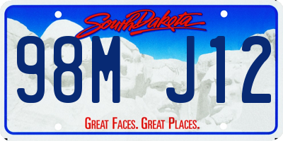 SD license plate 98MJ12