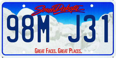 SD license plate 98MJ31