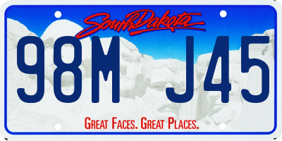 SD license plate 98MJ45