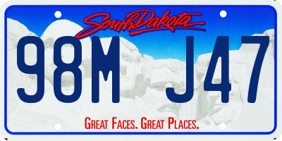 SD license plate 98MJ47