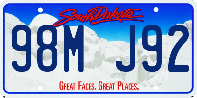 SD license plate 98MJ92