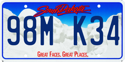 SD license plate 98MK34