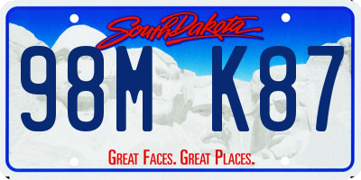 SD license plate 98MK87