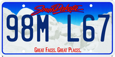 SD license plate 98ML67