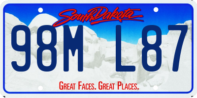 SD license plate 98ML87