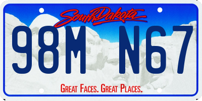 SD license plate 98MN67