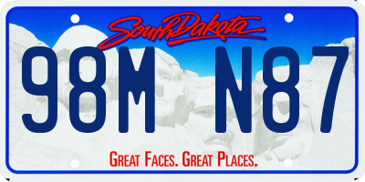 SD license plate 98MN87