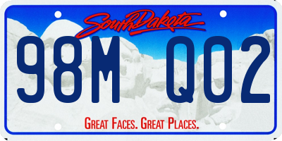 SD license plate 98MQ02