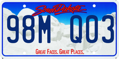SD license plate 98MQ03