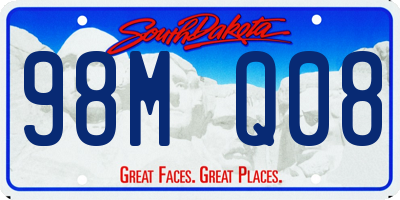 SD license plate 98MQ08