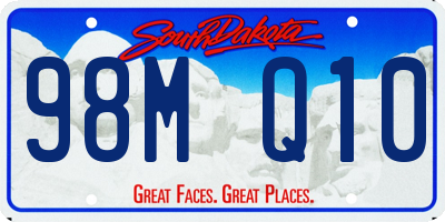 SD license plate 98MQ10