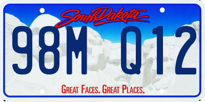 SD license plate 98MQ12
