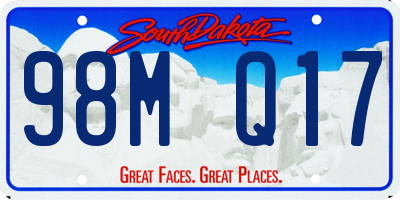 SD license plate 98MQ17