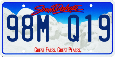SD license plate 98MQ19