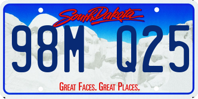 SD license plate 98MQ25
