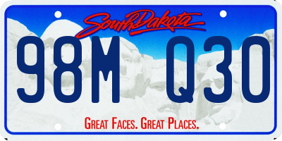 SD license plate 98MQ30