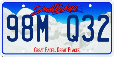 SD license plate 98MQ32