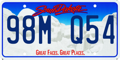 SD license plate 98MQ54