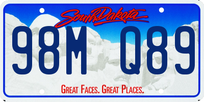 SD license plate 98MQ89