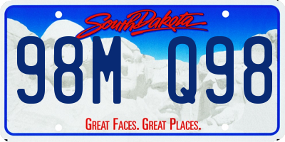 SD license plate 98MQ98