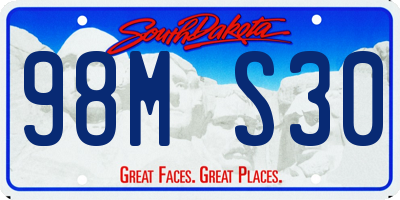 SD license plate 98MS30