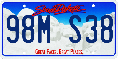 SD license plate 98MS38