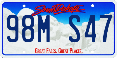 SD license plate 98MS47