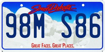 SD license plate 98MS86