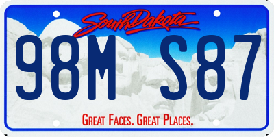 SD license plate 98MS87