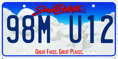 SD license plate 98MU12