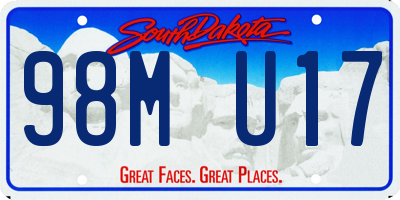 SD license plate 98MU17