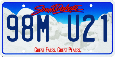 SD license plate 98MU21