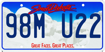 SD license plate 98MU22