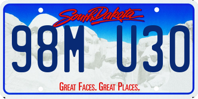 SD license plate 98MU30