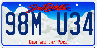 SD license plate 98MU34