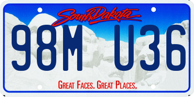 SD license plate 98MU36