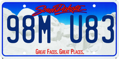 SD license plate 98MU83