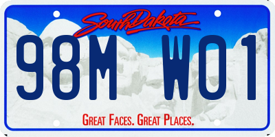 SD license plate 98MW01