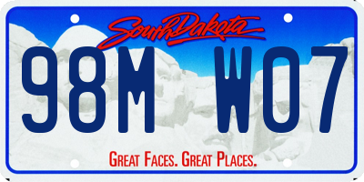 SD license plate 98MW07