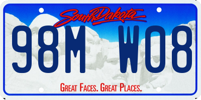 SD license plate 98MW08