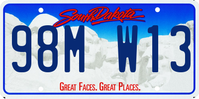 SD license plate 98MW13