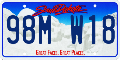 SD license plate 98MW18